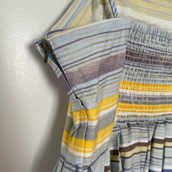 Anthropologie Maeve Blue and Yellow Striped Dress - Picture 4 of 7
